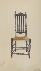 Krzesło z poręczą z tyłu, 1938.