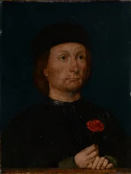 Portret mężczyzny z różem