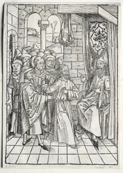 Skarbnik: Chrystus przed Kajfaszem (verso)