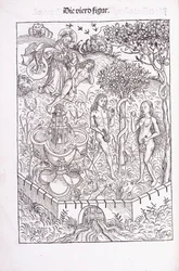 Adam i Ewa w ogrodzie Eden, 1491