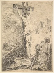 Maria Magdalena modląca się u stóp krzyża, 1720-83.