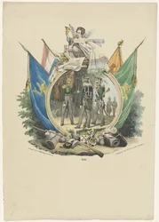 Medalion z Ochotniczymi Łowcami Uniwersytetu w Leiden, 1830