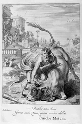 Achelos w kształcie byka zostaje pokonany przez Herkulesa, 1655