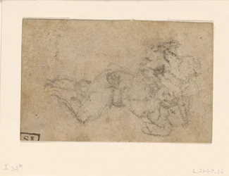 Michał Anioł - Dawid i Goliat. Studia architektoniczne, ok. 1550-1556, I, 32b.