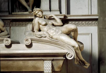 Alegoria Aurory. Grób Laurenta II Medyceuszy. Rzeźba z marmuru 1531