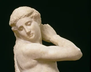 Apollo, czyli Dawid, detal głowy, rzeźba Michała Anioła Buonarrotiego 1475-1564, detal 79842