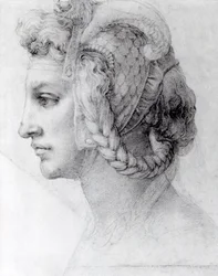 Idealna głowa kobiety, ok. 1525-28 (czarna kreda na papierze)