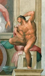 Sufit Kaplicy Sykstyńskiej Ignudo w Watykanie, 1508-1512.