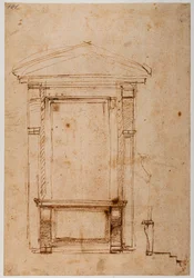 Okno z klęcznikiem dla pałacu Medyceuszy, ok. 1517 (rysunek)