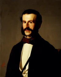 Portret mężczyzny, Michel Angelo Pittatore (1825-1923), olej na płótnie, 59x72 cm