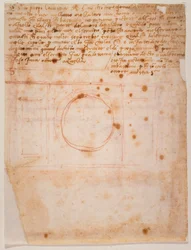 Szkice bębna kopuły Santa Maria del Fiore i list do kardynała Bibbieny