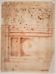 Szkice bębna kopuły Santa Maria del Fiore i list do kardynała Bibbieny