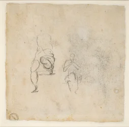 Dwa bardzo drobne szkice postaci siedzących, c1490-1560