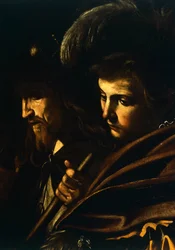 Twarze dwóch mężczyzn, fragment z Matki Bożej Miłosierdzia lub Siedmiu Aktów Miłosierdzia, ok. 1606-07 (olej na płótnie)