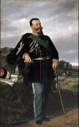 Portret Wiktora Emanuela II, pierwszego króla Włoch (olej na płótnie)