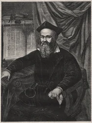 Portret Marco Antonio de Dominis (Markantun de Dominis) (1556-1624) dalmatyński duchowny, odstępca i człowiek nauki - sztychowany przez G J Delffa wg Mierevelta