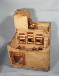 Drewniany model spichlerza z figurami, ok. 2000-1800 pne (drewno)