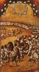 Podbój Meksyku, Panel IX, ok. 1696-1715 (malowanie na drewnie)