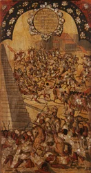 Podbój Meksyku, Panel XVI, ok. 1696-1715 (malowanie na drewnie)