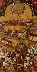 Podbój Meksyku, Panel XXI, c.1696-1715 (malowanie na drewnie)
