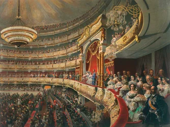 Audytorium Teatru Bolszoj, Moskwa, Rosja, 1856.