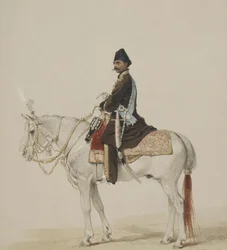 Portret jeździecki Nasera al-Din Shah Qajara 1831-1896, 1873