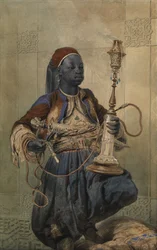 Nubijczyk z fajką wodną, 1862