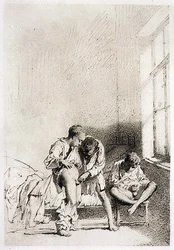 Masturbujący uczniowie, tablica 24 z „Liebe” („Miłość”), wydane w 1901 roku w Lipsku
