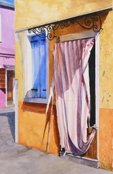 Dom na Burano (akwarela na papierze)