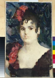 Portret Tatiany Lyubatovich jako Carmen w operze Georgesa Bizeta - Akwarela na papierze Michaiła Aleksandrowicza Vrubela (Vrubel) (1856-1910)