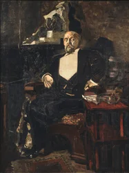 Portret założyciela pierwszej rosyjskiej prywatnej opery Savva Mamontov 1841-1918, 1897