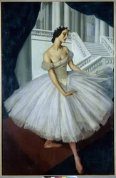 Portret baletnicy Anna Pavlova (1881-1931) (Balerina Anna Pavlova) - Obraz Aleksandra Jewgieniewicza Jakuba (Aleksander Jewgienijewicz Jakowlew lub Iacovieff) (1887-1938), olej na płótnie (190x121,5 cm)