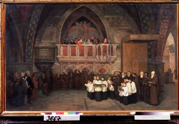 „Nieszpory w kościele św. Franciszka z Asyżu, Włochy” Obraz Michaiła Pietrowicza Botkina (1839-1914) 1871 Państwowa Galeria Trietiakowska, Moskwa