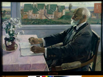 Portret fizjologa, psychologa i lekarza Iwana Pietrowicza Pawłowa - Obraz Michaiła Wasiljewicza Niestierowa (1862-1942), olej na płótnie