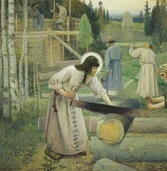 Święty Sergiusz pracuje Tryptyk, część środkowa, 1896