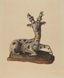 Jeleń kredowy, ok. 1938 (akwarela)