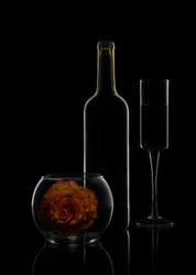 Eleganckie wino i róża