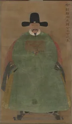 Han Yige, ok. 1368-1644 (zwój wiszący, kolor na jedwabiu)