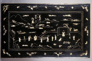 Kang Table Top (lakierowana wstawka z drewna z kością) (patrz również 272139)