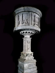Sztuka renesansu: Krzesło Pasquino di Matteo (1425-1485), wyrzeźbione przez Mino da Fiesole (1429-1484) i Antonio Rossellino (1427-1479) (ambona z białego marmuru (1469-1473) z płaskorzeźbami Antonio Rossellino i Mino da Fiesole)