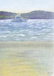 Spokojna łódź na plaży