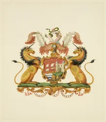 Ramiona miasta Bristol, ok. 1830 (ołówek i papier akwarelowy)