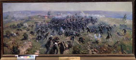Wojna rosyjsko-turecka: Bitwa pod Gornym Dubnikiem 24 października 1877 (bitwa pod Gorni Dubnik 24 października 1877). Obraz Mitrofana Borisowicza Grekowa (1882-1934), olej na płótnie