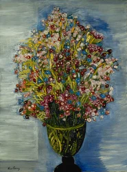 Kwiaty w zielonym wazonie; Fleurs dans un Vase Vert