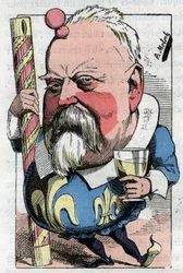 Karykatura wicehrabiego de Lorgeril (Hippolyte Louis), francuskiego polityka.