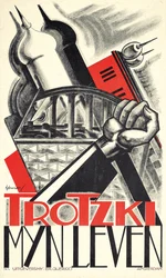 Plakat reklamujący autobiografię Leona Trockiego „Moje życie” (1930)