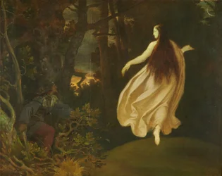 Zjawienie w lesie (ze Śpiącej królewny), przed 1858 (olej na drewnie)