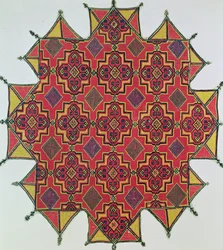Tkanina z geometrycznym wzorem (haft)