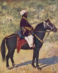 Jeździec w obozie w Bombaju, 1903