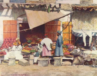 Stragan z owocami, 1905